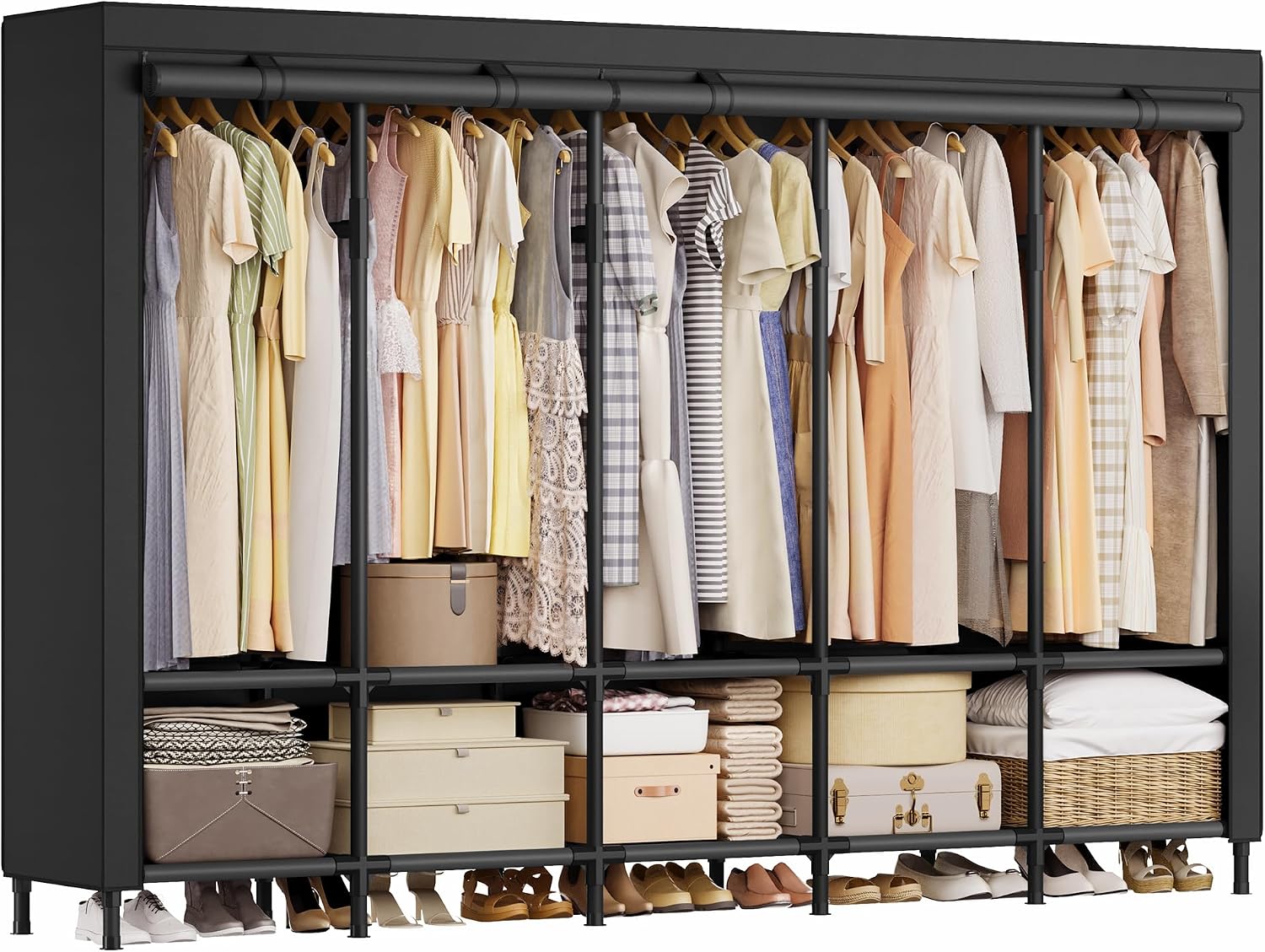 Wardrobe Closet Portable Fabric Cover - Przenośna szafa 83,5 cala z 5