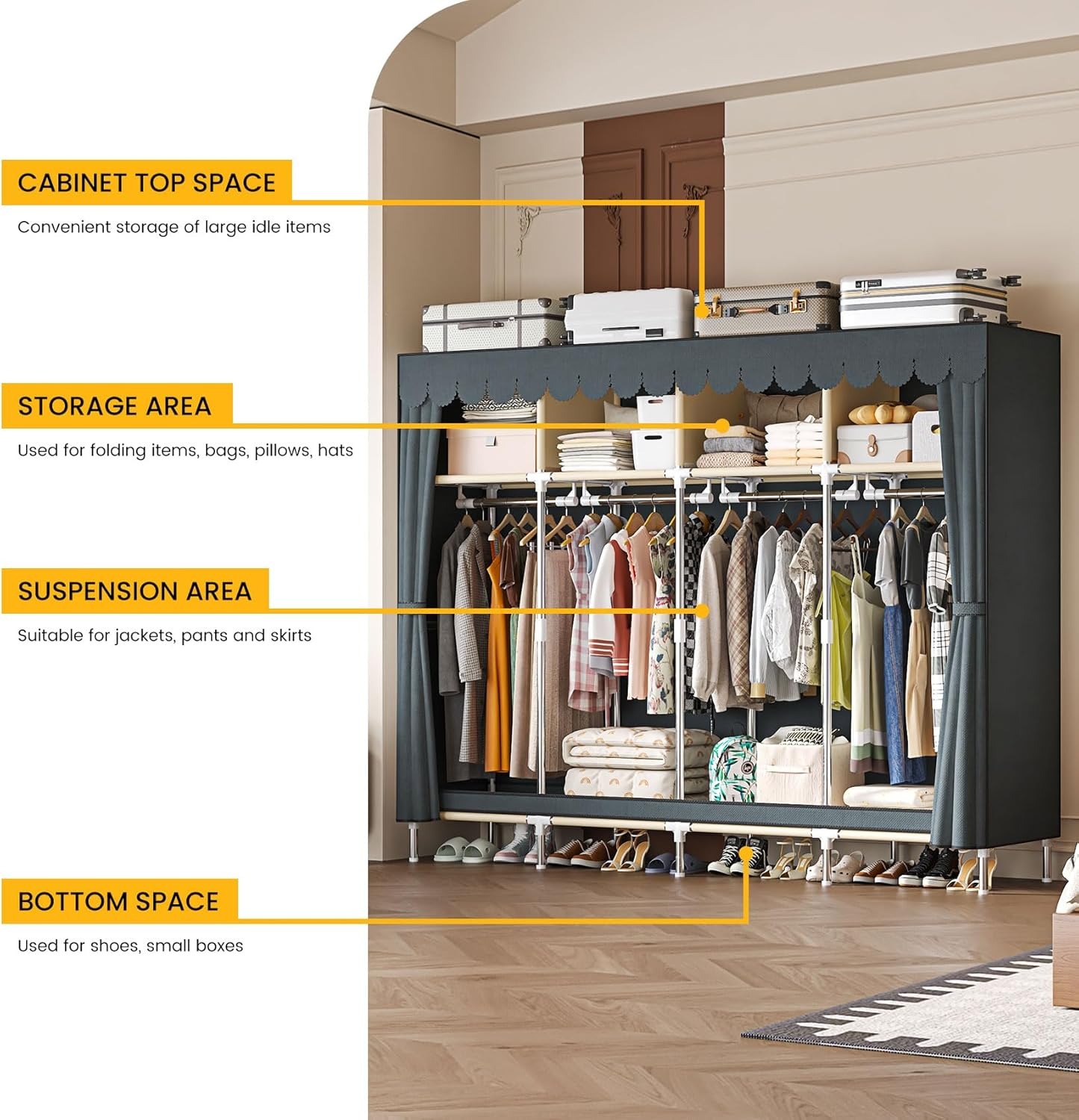 Szafa przenośna typu walk-in,  – Wardrobe Closet Portable Fabric Cover recenzja i cena