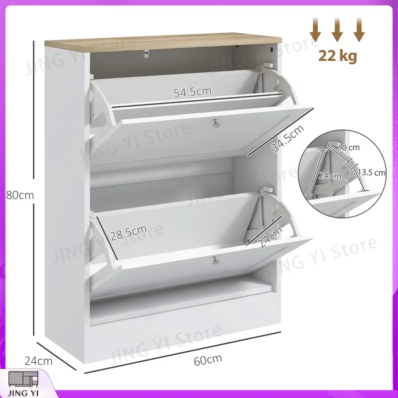 Wąska szafka na buty z 2 odchy – Shoe Rack Cabinet Narrow Entryway recenzja i cena