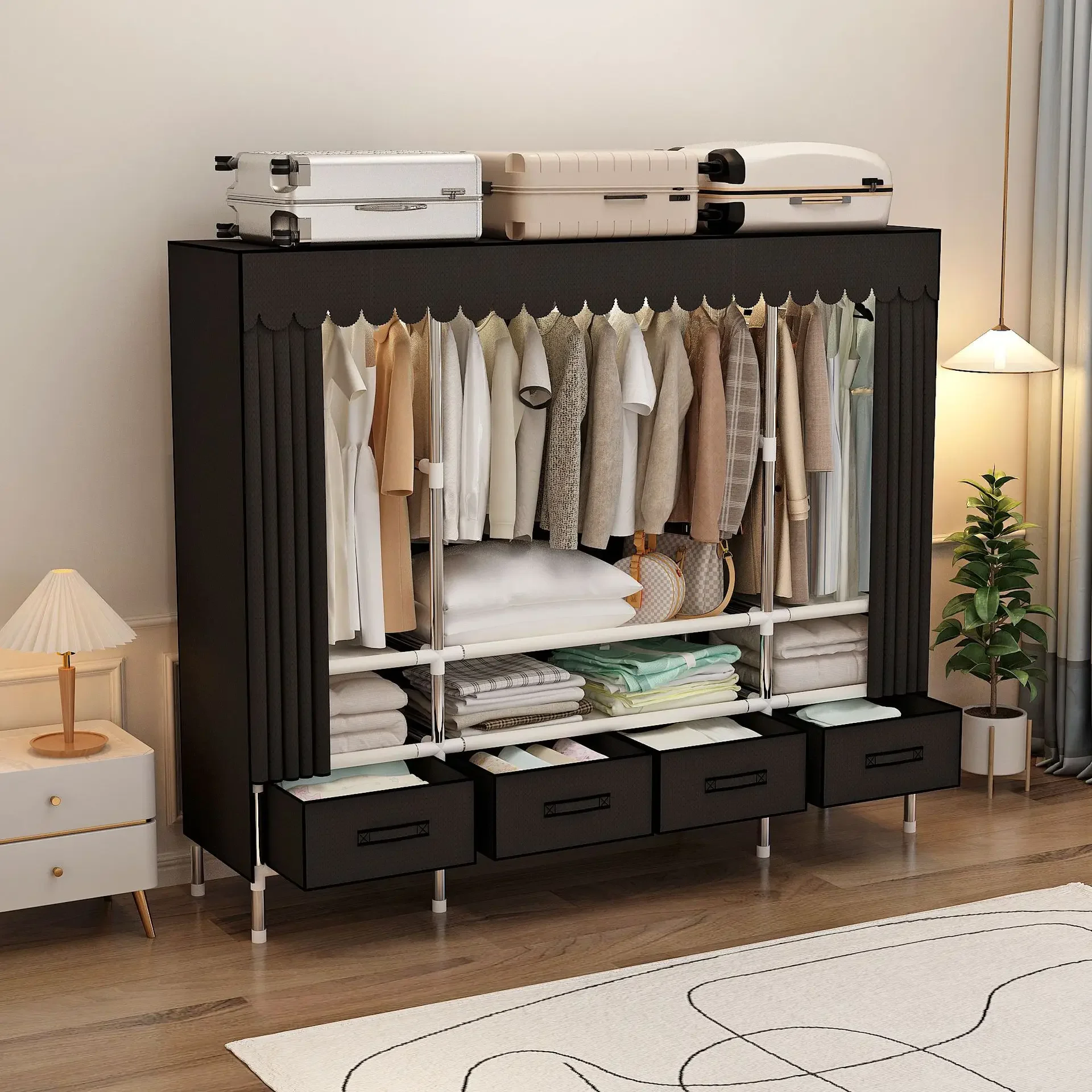 Przenośna szafa z pokryciem, s – Wardrobe Closet Portable Fabric Cover recenzja i cena