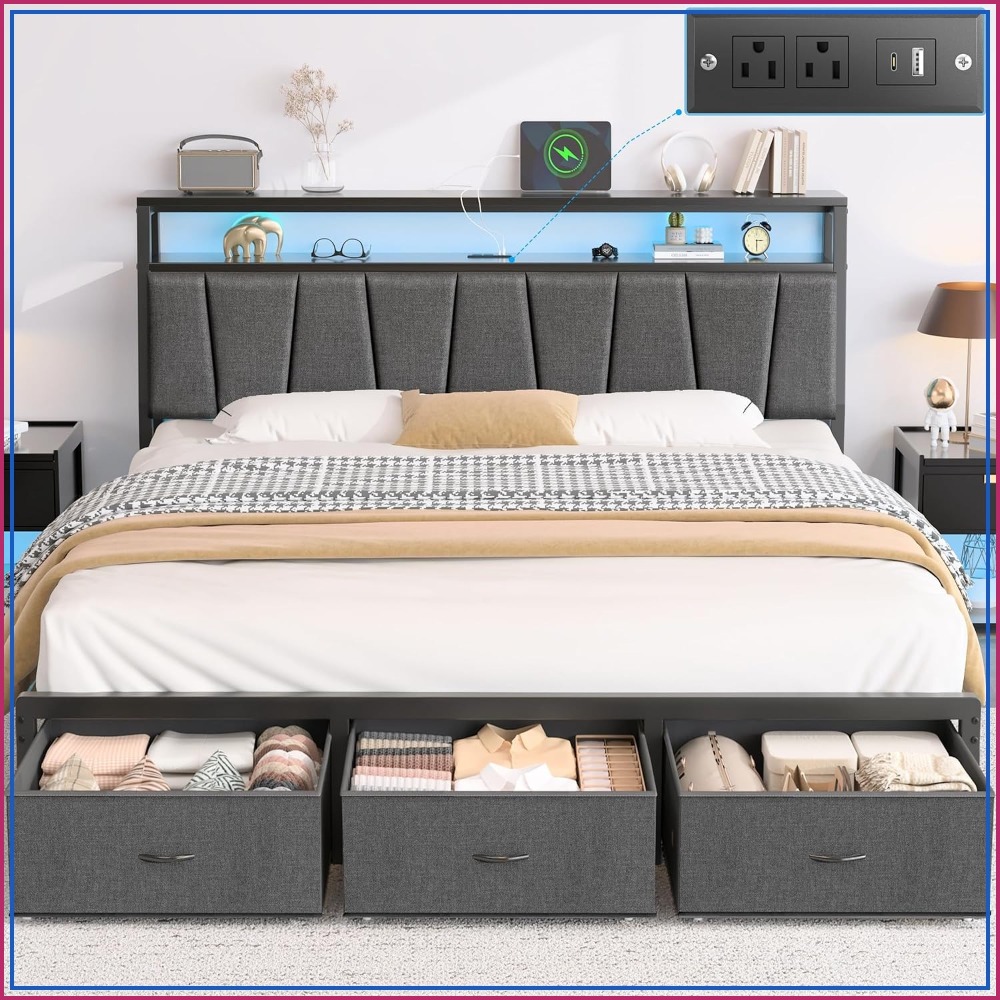 Rama łóżka typu King Size z za – King Size Bed Frame With Storage Drawers recenzja i cena
