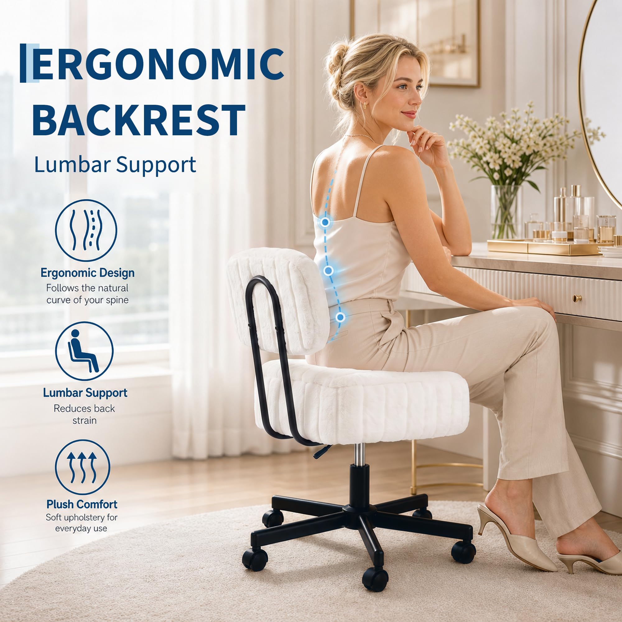 Krzesło do toaletki z miejscem – Bedroom Furniture recenzja i cena