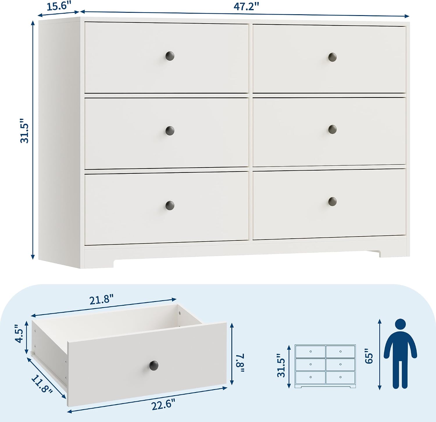 Komoda z 6 szufladami do sypia – Bedroom Furniture recenzja i cena