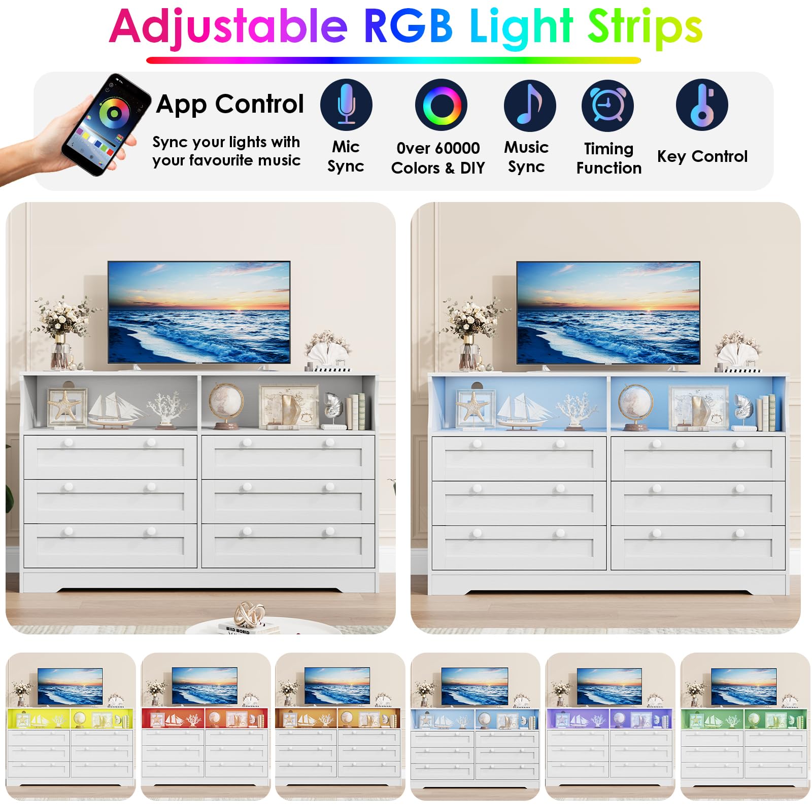 Komoda z 6 szufladami o szerok – Bedroom Furniture recenzja i cena