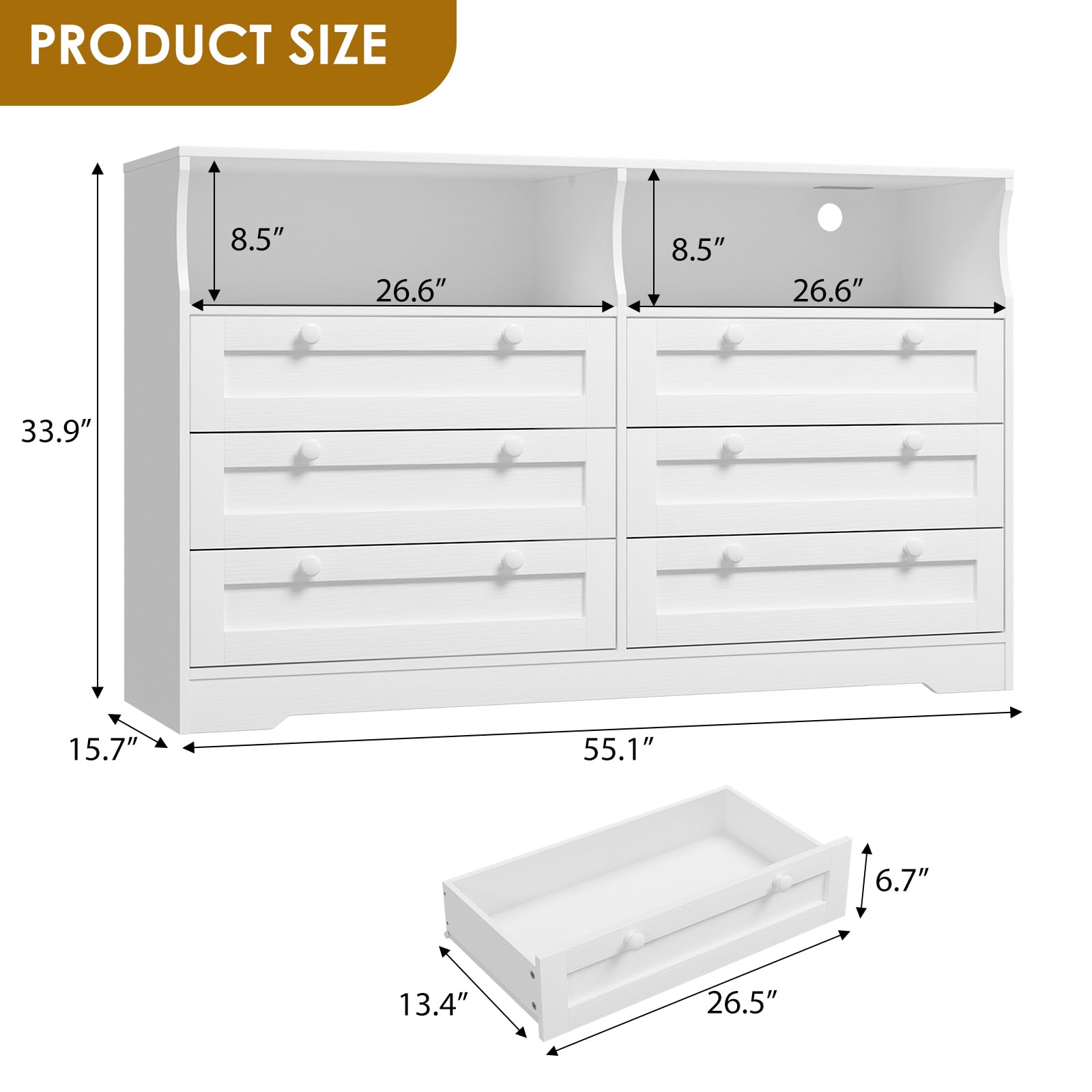 Komoda z 6 szufladami o szerok – Bedroom Furniture recenzja i cena
