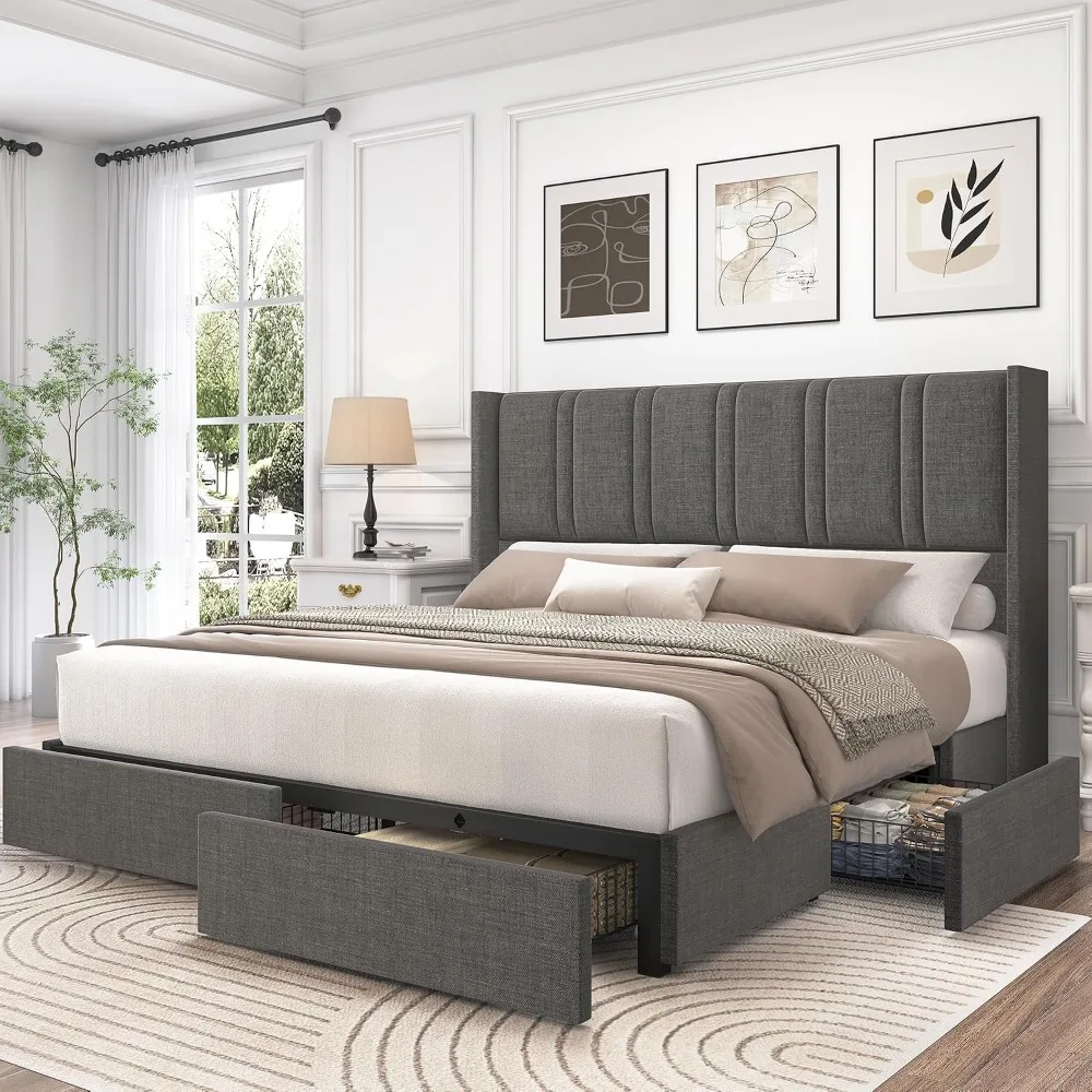 Rama łóżka platformowego z obi – King Size Bed Frame With Storage Drawers recenzja i cena