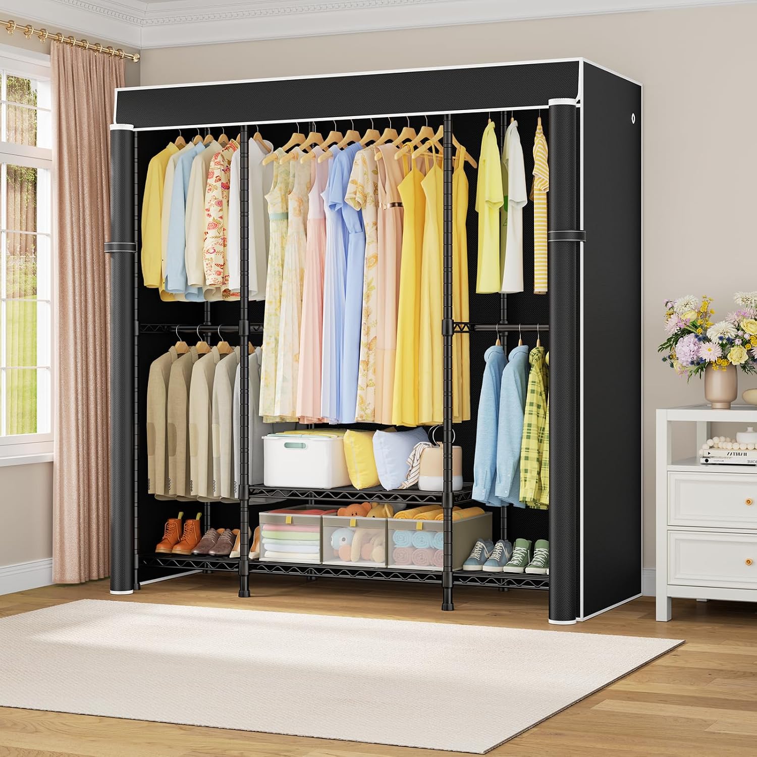 E3C – wytrzymała, przenośna sz – Wardrobe Closet Portable Fabric Cover recenzja i cena