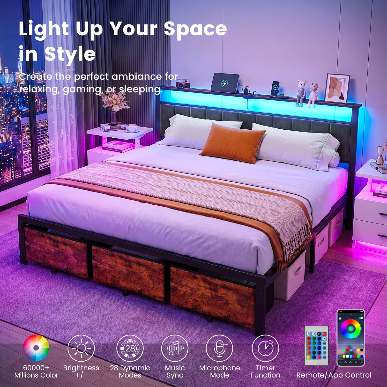 Rama łóżka w rozmiarze king si – King Size Bed Frame With Storage Drawers recenzja i cena