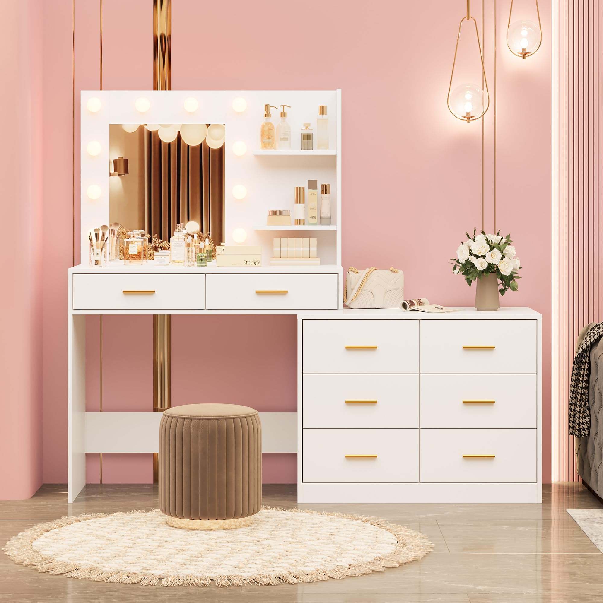 61-calowy toaletka z lustrem i – Dressing Table Vanity With Lighted Mirror recenzja i cena