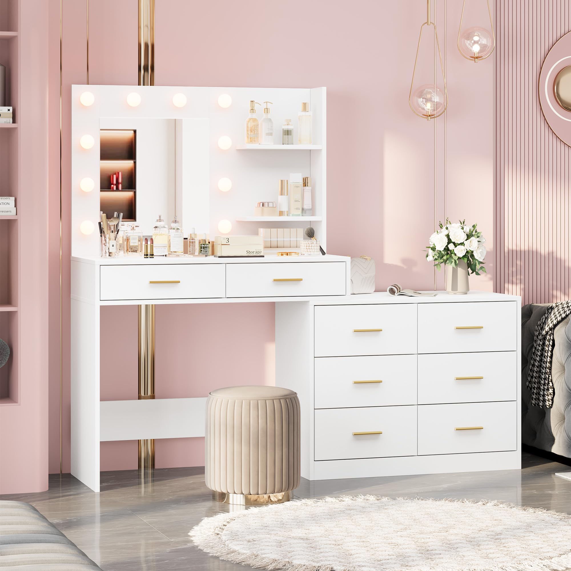 61-calowy toaletka z lustrem i – Dressing Table Vanity With Lighted Mirror recenzja i cena