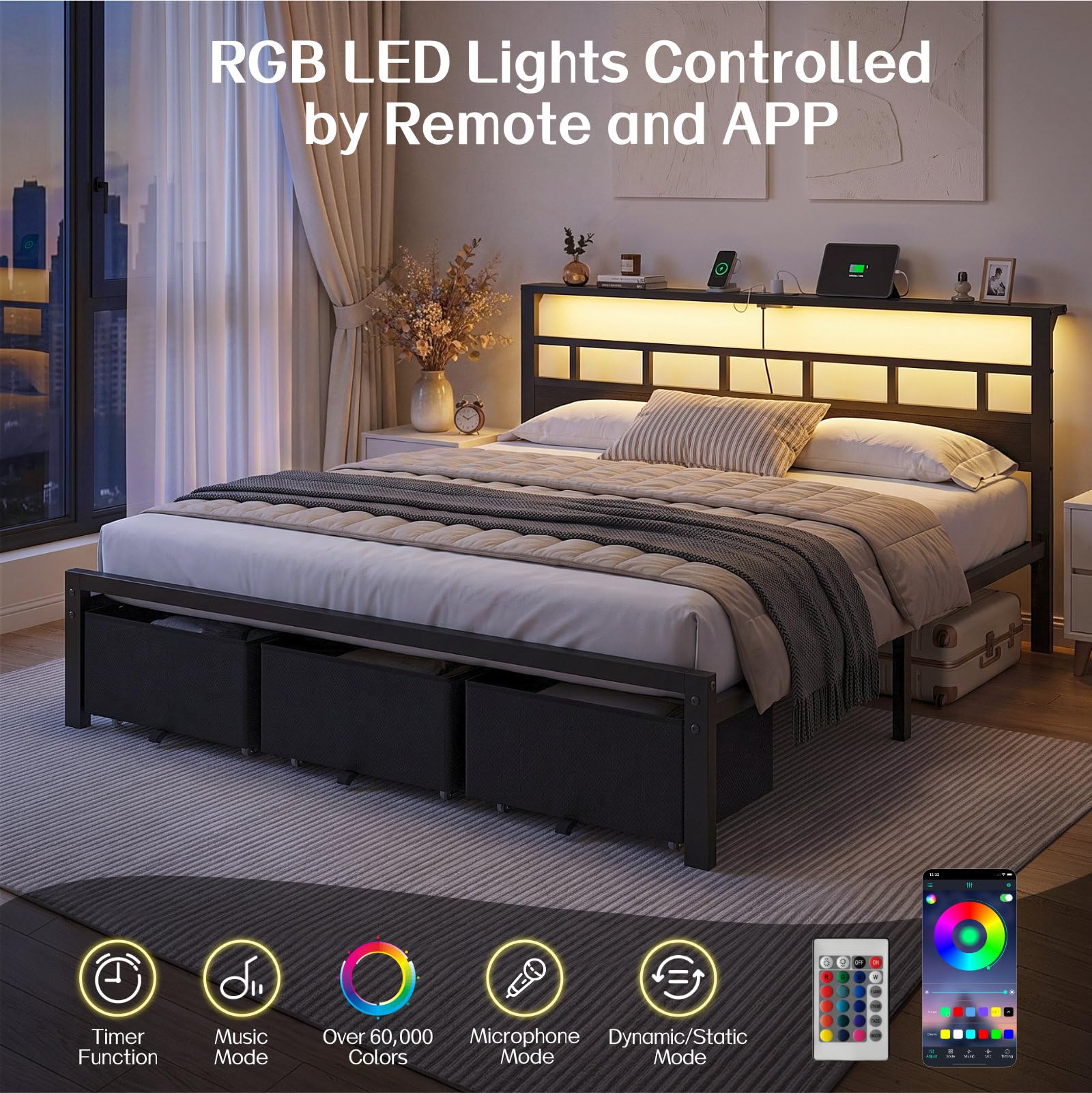 Rama do łóżka w rozmiarze king – King Size Bed Frame With Storage Drawers recenzja i cena